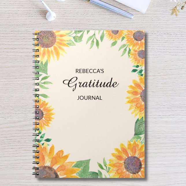 Personlig Blommigt Gratitude Journal Anteckningsbok (Skapare uppladdad)