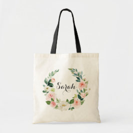 Personlig Blommigt  Greenery Tote Bag Tygkasse