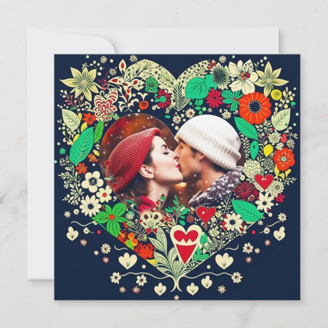 Personlig Blommigt Heart Ram Romantic Gift (Framsida)