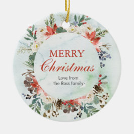 Personlig Blommigt jul Ceramisk prydnadsföremål Julgransprydnad Keramik