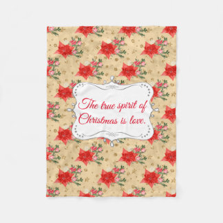 Personlig Blommigt jul Mönster Fleecefilt