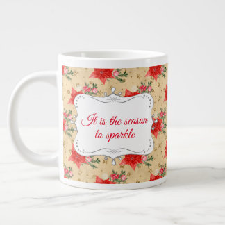 Personlig Blommigt jul Mönster Jumbo Mugg