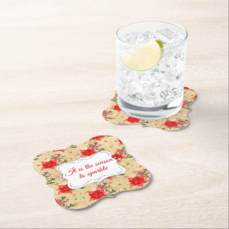 Personlig Blommigt jul Mönster Underlägg Papper