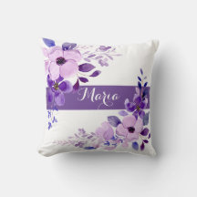 Personlig Blommigt lavender dekorativ kudde
