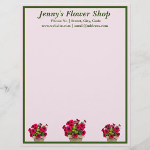 Personlig Blommigt Letterhead Stationär Brevhuvud