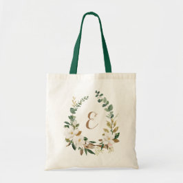 Personlig Blommigt Magnolia Greenery Tote Bag Tygkasse