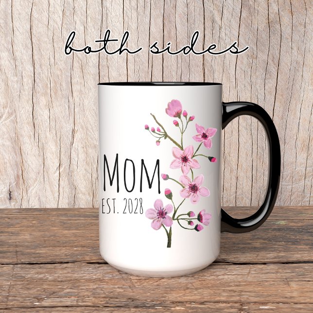 Personlig Blommigt Mamma Mugg, Blommigt New mamma  Mugg (personalized mom mug, floral mom mug, custom mama mug, botanical coffee cup, mothers day mug,)