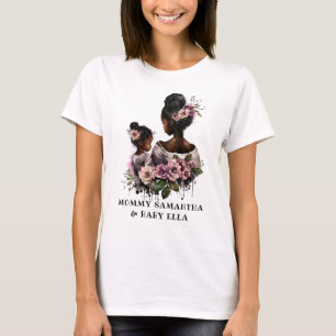 Personlig Blommigt Mamma och Baby (2) T Shirt