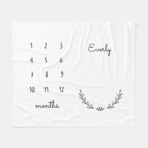 Personlig Blommigt Milestone Blanket Fleecefilt