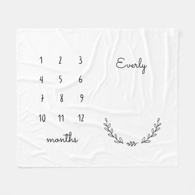 Personlig Blommigt Milestone Blanket Fleecefilt (Framsidan (Horisontell))