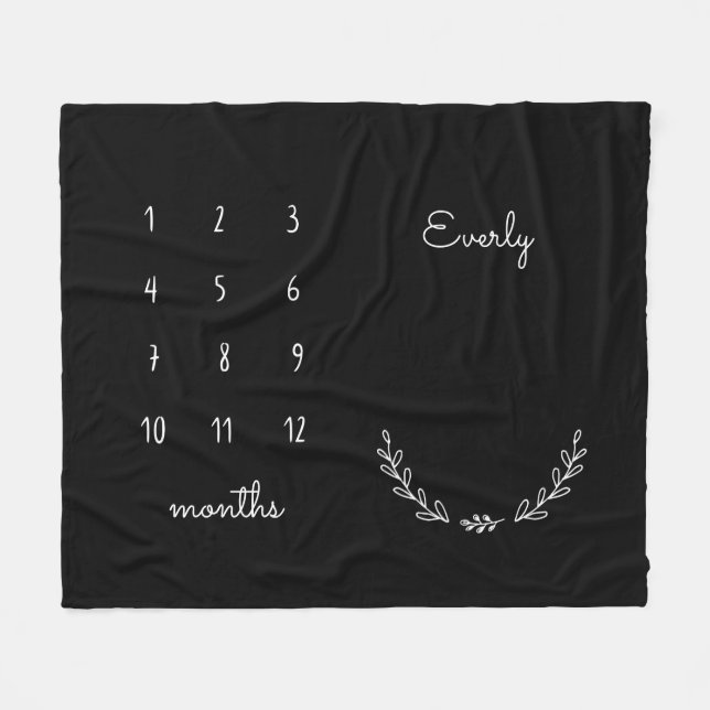 Personlig Blommigt Milestone Blanket Fleecefilt (Framsidan (Horisontell))