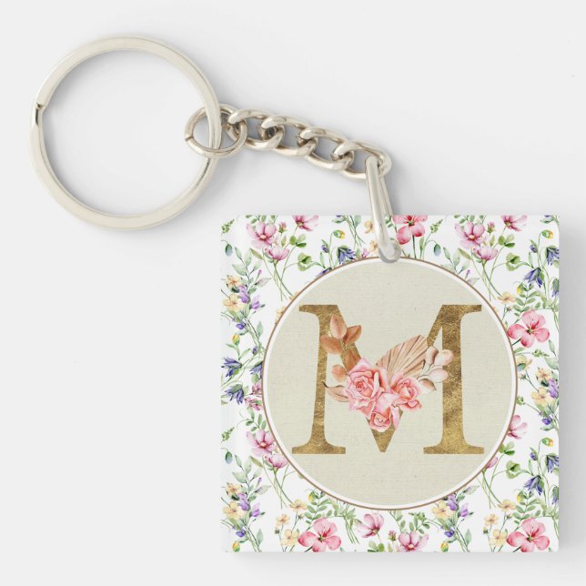 Personlig Blommigt Monogram, från A till Z (Framsidan)