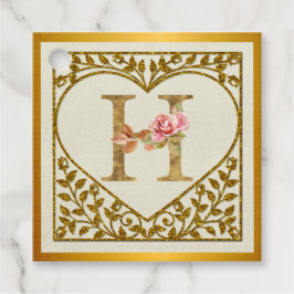 Personlig Blommigt Monogram, från A till Z Gåvor Etiketter