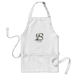 Personlig Blommigt Monogram Gift Retirees Apron Förkläde