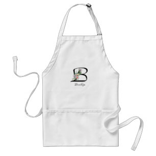 Personlig Blommigt Monogram Gift Retirees Apron Förkläde