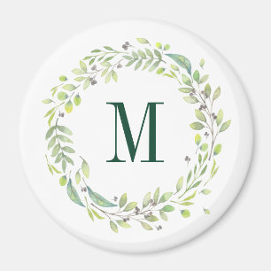 Personlig Blommigt Monogram sommarsemester Magnet