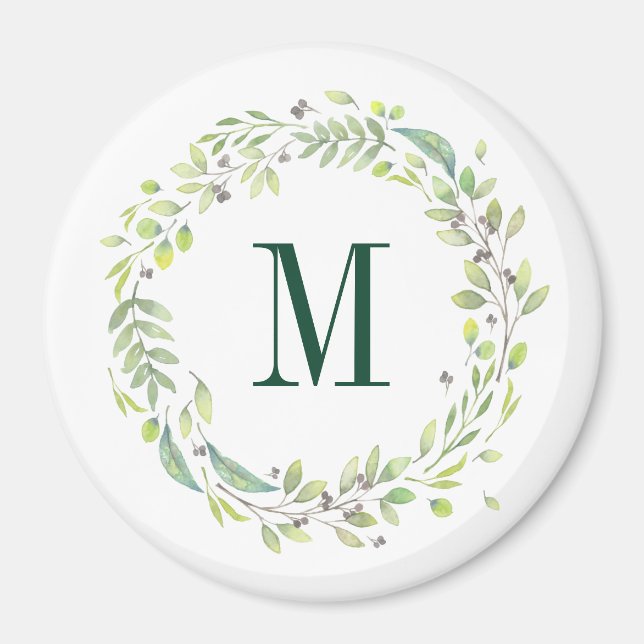 Personlig Blommigt Monogram sommarsemester Magnet (Framsidan)