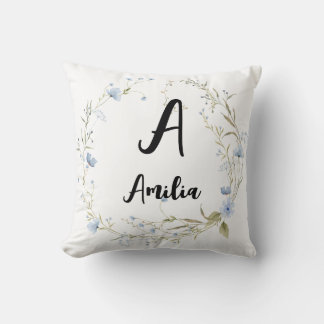 Personlig Blommigt Monogrammed Dekorativ kudde