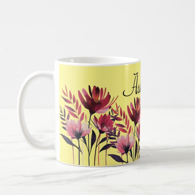 Personlig Blommigt Mugg - Anpassadet Flower Mugg (Vänster)
