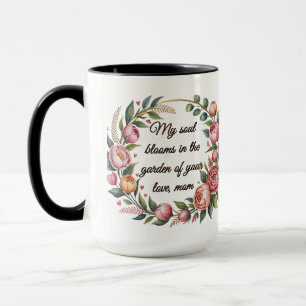 "Personlig Blommigt Mugg med Heartfilt Message for