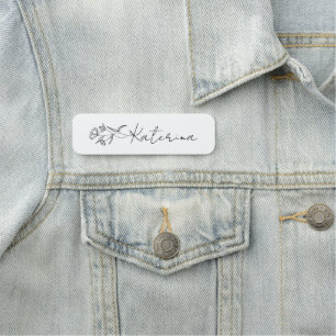 Personlig Blommigt Namn bricka Business Uniform Mä Namnbricka