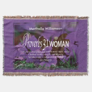 Personlig Blommigt Proverbs 31 Woman Filt
