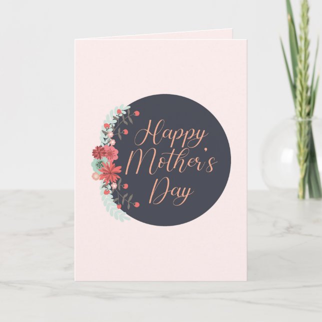 Personlig blommigt ram Mors dag Kort (Framsida)