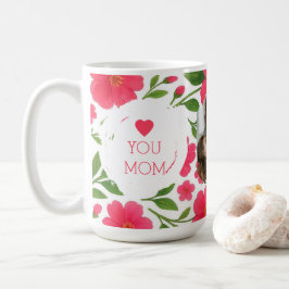 Personlig Blommigt Red Mugg - Kärlek You Mamma