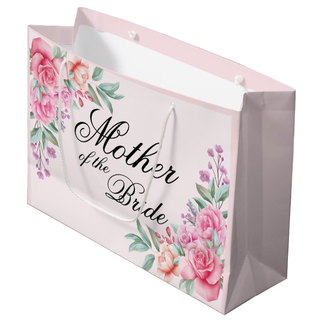 Personlig Blommigt Rosa Bride Band, Bridesmai (Framsidan Vinklad)