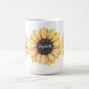 Personlig Blommigt Solrossolrosmonogrammet Kaffemugg