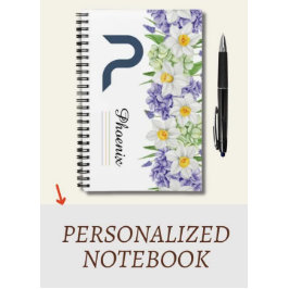 Personlig Blommigt Spiral bärbar dator med första 