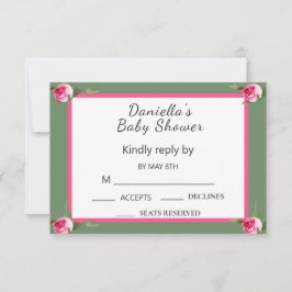 Personlig Blommigt Spray Baby Shower OSA Kort