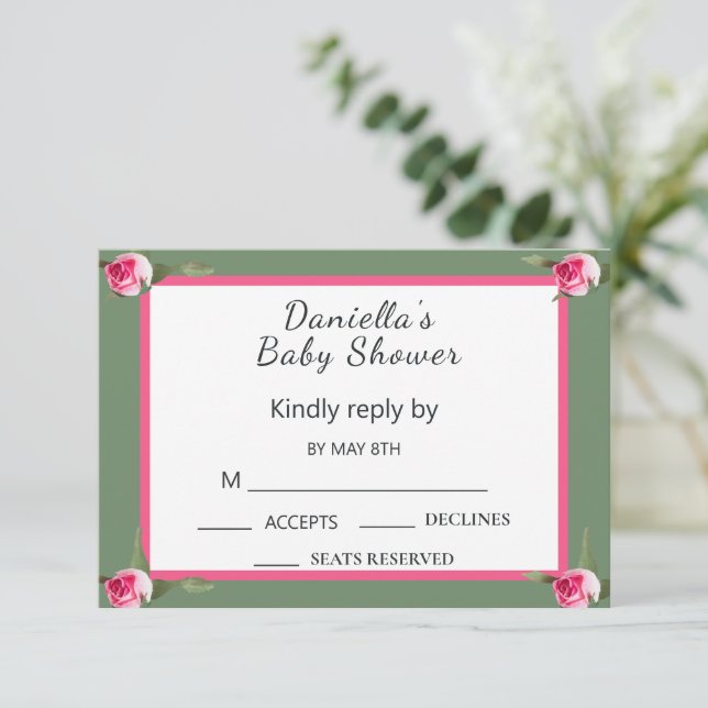 Personlig Blommigt Spray Baby Shower OSA Kort (Stående Fram)