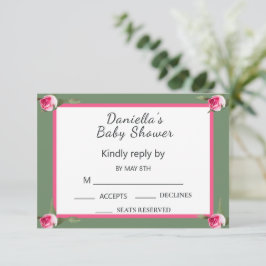 Personlig Blommigt Spray Baby Shower OSA Kort