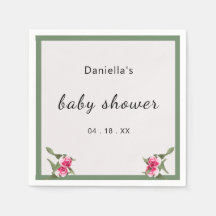 Personlig Blommigt Spray Baby Shower