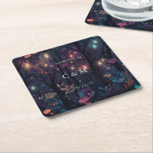 Personlig Blommigt Spray Fantasy Art Underlägg Papper Kvadrat