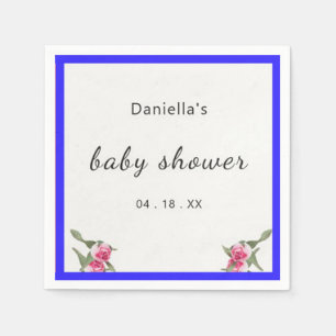 Personlig Blommigt Spray Lila Baby Shower Pappersservett