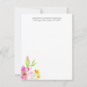 Personlig Blommigt Stationery Anteckningskort
