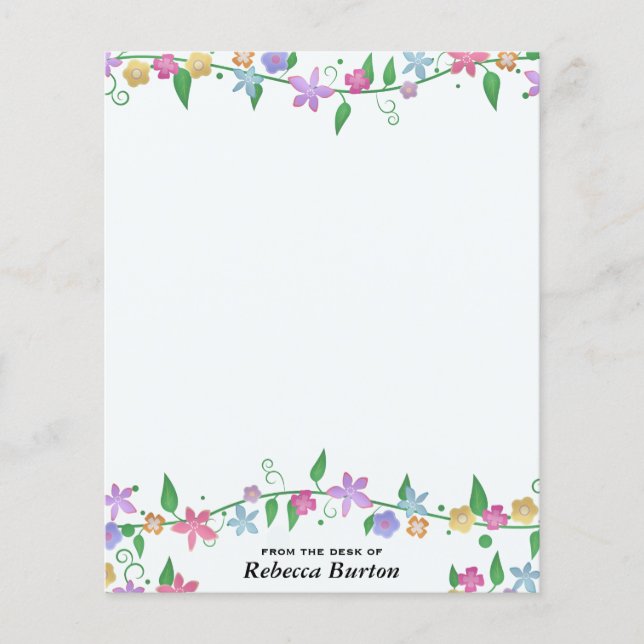 Personlig Blommigt Stationery från skrivbordet (Framsida)