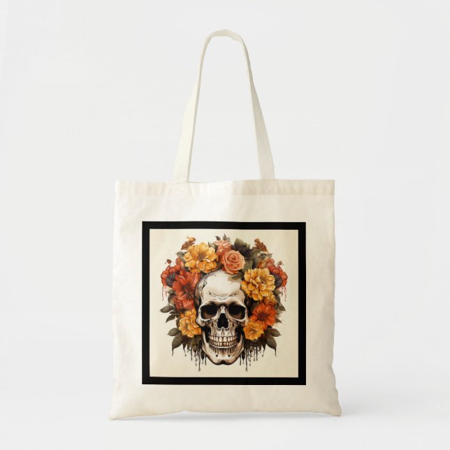 Personlig Blommigt Sugar Skull Tool Bag Tygkasse (Framsidan)