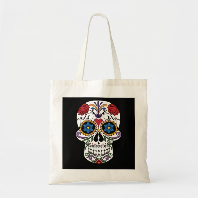 Personlig Blommigt Sugar Skull Tool Bag Tygkasse (Framsidan)