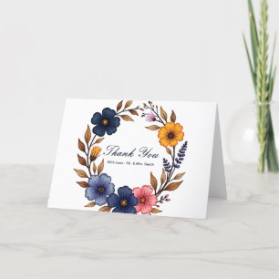 Personlig Blommigt Tack av utandning Kort