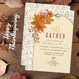Personlig Blommigt Thanksgiving för botaniskt natu Inbjudningar