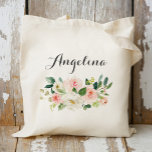 personlig Blommigt Tote Bag Bridesmaid Tygkasse<br><div class="desc">Om du klickar på "Anpassa den här mallen" kan du anpassa ytterligare. Du kan ändra teckensnittet storlekt, teckensnitt färg med mera! Se till att checka ut 1 000-matchande artiklar i vår butik: bröllop tote bags, tote bags bröllop, blommigt tote bags, rustisk blommigt, rustiskt tote bags, namn, personlig, tote bags, tote...</div>