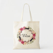 Personlig Blommigt Tote Bag Bridesmaid Välkommen
