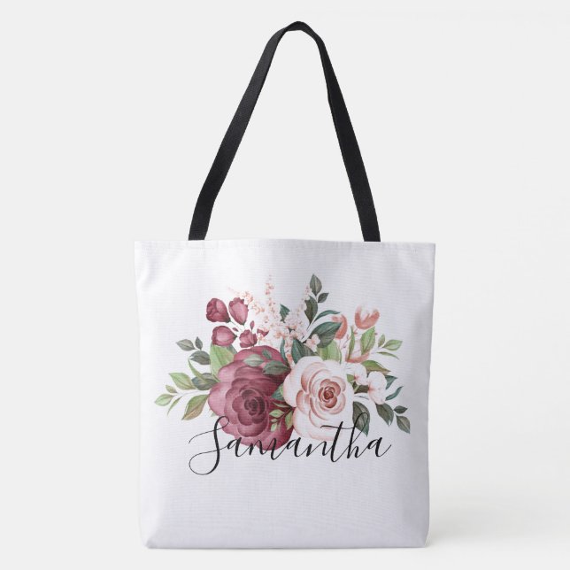 Personlig Blommigt Tote Bag Tygkasse (Framsida)
