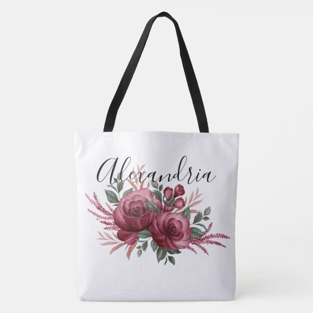 Personlig Blommigt Tote Bag Tygkasse (Framsida)