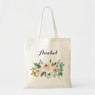 Personlig Blommigt Tote Bag Tygkasse