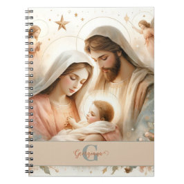 Personlig Blommigt Vattenfärg Baby Jesus Nativitet Anteckningsbok