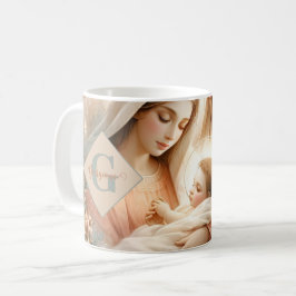 Personlig Blommigt Vattenfärg Baby Jesus Nativitet Kaffemugg
